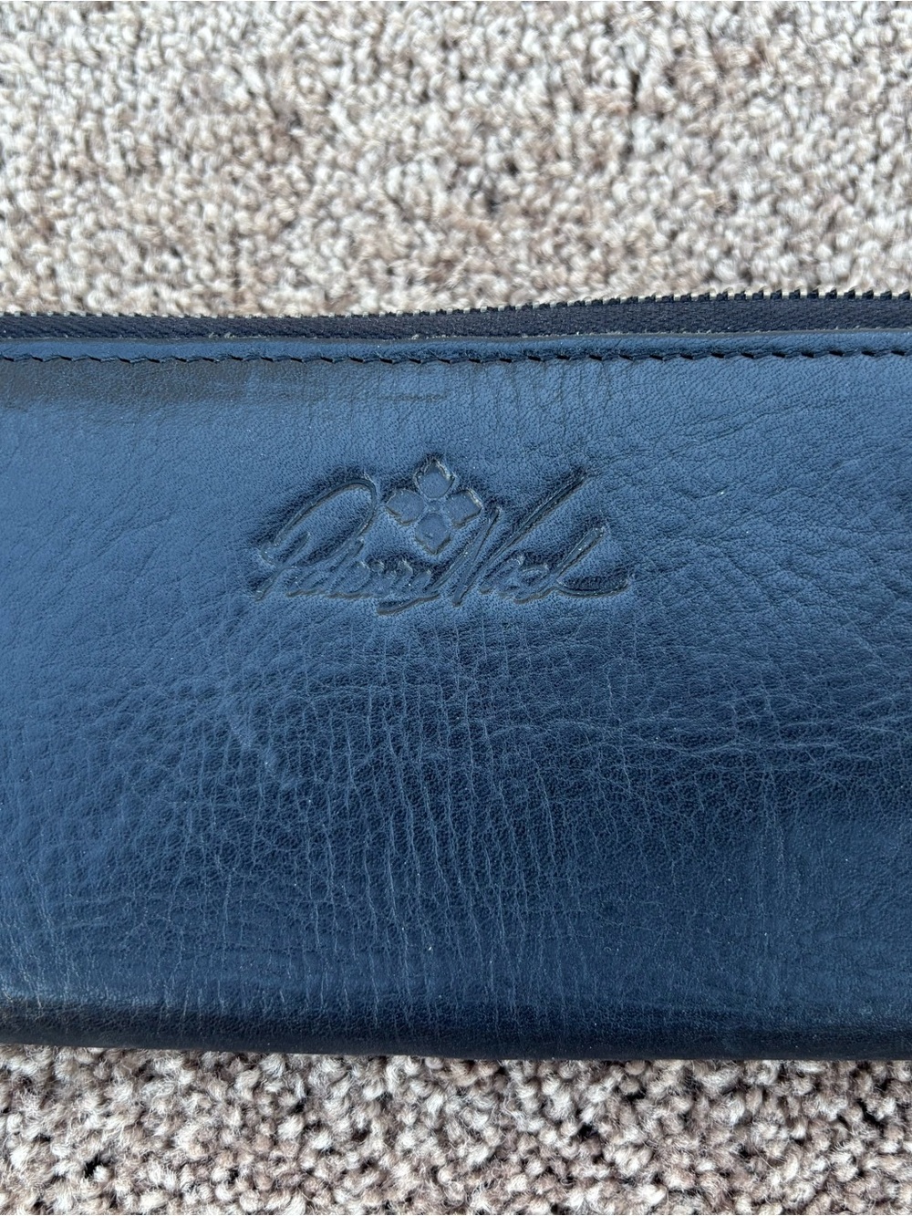 Patricia Nash Black Leather Zip Wallet